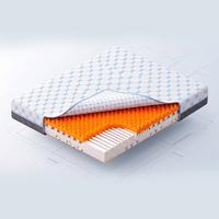 Matelas en mousse ondulée certifié OEKO-TEX, double couche, respirant, antibactérien, emballé en rouleau, taille personnalisée