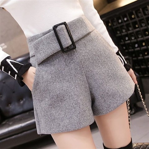 Pantaloncini di lana [951 stile cintura grigio]