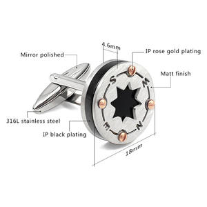 <span class=keywords><strong>Gemelli</strong></span> rotondi in argento con fiori accessori regalo di compleanno con bottone in argento <span class=keywords><strong>gemelli</strong></span> alla moda camicie da uomo Design semplice - Product Image 2