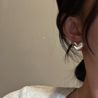 Mode 925 argent Sterling belle mignon lisse grand coeur boucles d'oreilles pour filles femmes cadeaux de noël