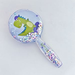 Per bambini regali per dinosauro rotondo <span class=keywords><strong>spazzola</strong></span> per capelli Anti Nudos cura dei capelli lisci sfera di cristallo in plastica trasparente - Product Image 5