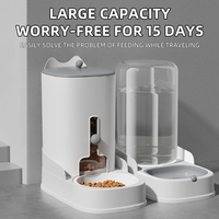 Distributeur automatique d'aliments pour animaux de compagnie de grande capacité, écologique, bouteille de stockage de nourriture pour chiens et chats, bol d'eau potable, design pliable en plastique durable