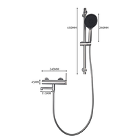 Kit de douche à effet pluie noir en acier inoxydable sans plomb, avec mitigeur, pour hôtel et baignoire, fabriqué par l'usine OEM/ODM de Kaiping
