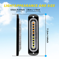 Feu de position latéral LED ultra-mince 10 LED pour camion, lumière de grille latérale 12-24V, lampe stroboscopique pour voiture Jaune Bleu Rouge