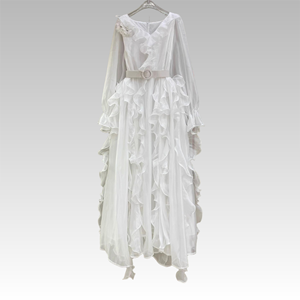 Abiti firmati di alta qualità abito lungo in raso tinta unita per donne musulmane modesto <span class=keywords><strong>da</strong></span> <span class=keywords><strong>sera</strong></span> per abiti <span class=keywords><strong>da</strong></span> <span class=keywords><strong>sera</strong></span> con volant abito <span class=keywords><strong>Casual</strong></span> di classe - Product Image 2