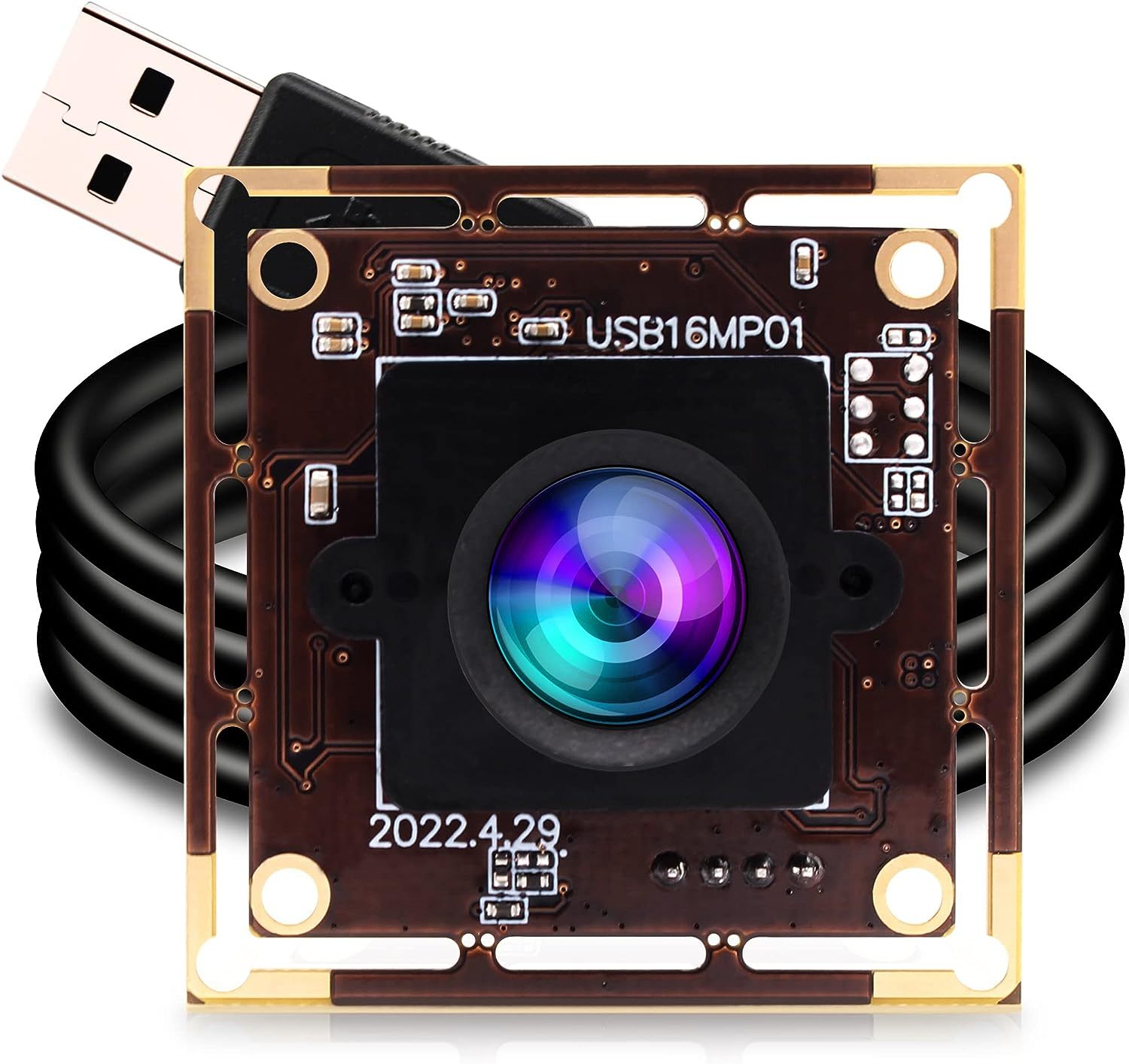 ELP IMX298 16MP USB <strong>Camera</strong> <strong>Module</strong> with Wide Angle 75 Degree No Distortion Lens For UHD Document Passport ID <strong>QR</strong> Bar <strong>Code</strong> Scanning