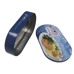 oval tin cans for fish tin box packaging sardine food meat pack canned beef