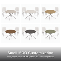 Table à manger extensible avec pieds en métal croisés, plateau en MDF, style moderne minimaliste, gain de place, meubles de salle à manger pour restaurant