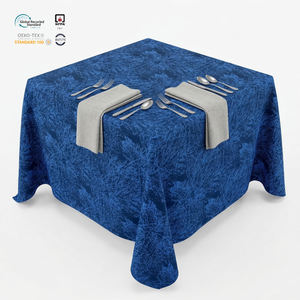 Mantel Clásico Negro de 120 Pulgadas con Diseño Floral Jacquard, Resistente a las Arrugas, Ecológico, Impermeable, Personalizable, de Poliéster, para Decoración de Bodas - Product Image 1