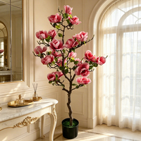Neuheiten Raumdekoration Künstliche Magnolienblüte Rote Seidenblumen Weihnachts- und Geburtstagsdekoration Hochzeitsblumenarrangements