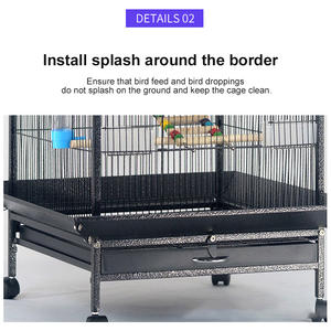 Grande Gabbia Rinforzata Integrata Anti-Becco per Allevamento Uccelli Voliera in Metallo con Filo Speciale Solida Casetta per Pappagalli Imballaggio in Scatola - Product Image 6