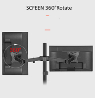 Support de bureau double écran articulé (80 cm) DL-T902-280II pour moniteurs 10-27 pouces, fixation par pince ou œillet, base pour PC, bras pliable, capacité 12 kg