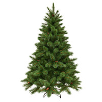 Sapin de Noël artificiel luxuriant de 180 cm avec des pommes de pin - Parfait pour la décoration de la maison pendant les fêtes et la mise en scène de fêtes festives