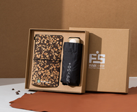 FOCUS Eco-Friendly Logo Personnalisé Coffret Cadeau Personnel Petit Journal Compagnon de Voyage Journal Parapluie Tasse Liège Café Marc Bloc-Notes