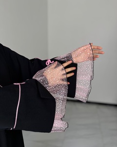 Abaya élégante pour femmes musulmanes, mode modeste, manches transparentes, couleur contrastée, vêtements islamiques, polyester, été, automne, design luxueux - Product Image 4