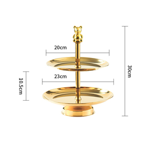 客厅酒店派对2层不锈钢水果盘甜点托盘创意上菜托盘 - Product Image 6
