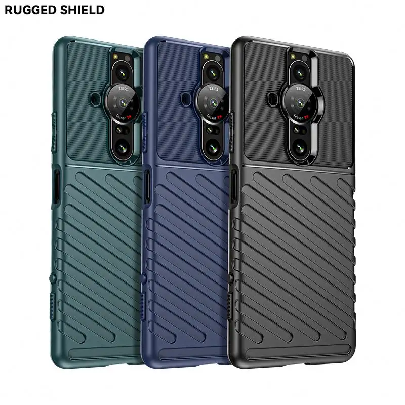 Fashion New Shockproof Protective Cover for sony Xperia Ace 2 Carbon Fiber Liquid TPU Phone Case For sony Xperia 10 III