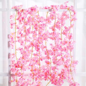 Guirlande de fleurs artificielles de cerisier suspendue pour la décoration de mariage, de maison, de jardin et de fête - Product Image 3