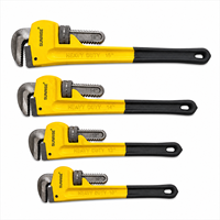 Clé à tuyau réglable robuste SUNRISE, 10, 12, 14, 18 pouces, acier au carbone, mâchoire dentée, antidérapante, outil de plomberie