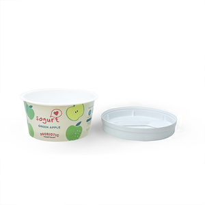Cuchara redonda reciclable con logotipo personalizado OEM, 3oz, 100g, tazas de <span class=keywords><strong>yogur</strong></span> <span class=keywords><strong>griego</strong></span> y helado con pruebas de manipulación, tapas de pared simple, tazas de PP - Product Image 3