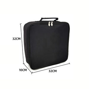 Bolsa de Cosméticos de Viaje Grande, Negra, de PU con Cierre, Impermeable, Portátil y Duradera, con Diseño Elegante y Logotipo, Bolsa para Pistola de Carga - Product Image 4