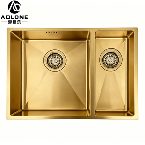 ADLONE dubbele spoelbak keukenkraan met geborsteld oppervlak, 304 roestvrij staal, modern design, handgemaakt, lage prijs, afvoeraccessoire - Product Image 3