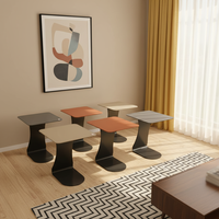 Table Basse Noire Design Moderne Doré avec Rangement Latéral, Prix Usine, Personnalisable, Mobile, en Bois et Acier Inoxydable, Vente en Gros