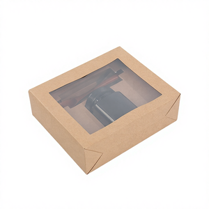 ที่กำหนดเองสีน้ำตาลกระดาษคราฟท์บรรจุภัณฑ์น้ำผึ้งขวดแก้วกล่องของขวัญที่มีหน้าต่างพีวีซีที่ชัดเจน - Product Image 3