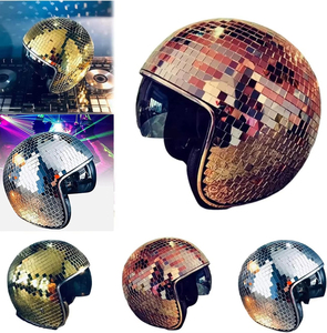 <span class=keywords><strong>Casque</strong></span> de <span class=keywords><strong>moto</strong></span> demi-visage en forme de <span class=keywords><strong>boule</strong></span> disco, fait main, tendance, en ABS, neuf, pour les soirées DJ, les discothèques ou comme accessoire - Product Image 6