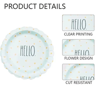 Assiettes rondes jetables en papier écologiques en gros avec logo personnalisé pour fêtes et événements