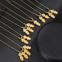 Collier personnalisé en acier inoxydable pour femmes et enfants Pendentif avec plaque signalétique gravée avec chaîne à maillons pour garçons et filles