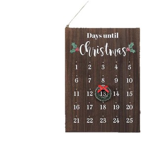 Calendrier de l'Avent mural en bois, design rectangulaire vertical moderne style ferme, décoration de compte à rebours pour les fêtes - Product Image 5