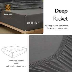 ملاءات سرير متينة من مزيج الخيزران الطبيعي والرايون والقطن والكتان، مقاس كوين، 4 قطع مع شهادة أوكو-تكس للنائمين الذين يشعرون بالحرارة - Product Image 4