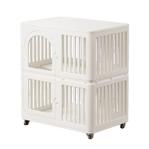 Nhựa Nhà Vật Nuôi 4-Bánh Xe Di Chuyển Mèo & Con Chó Lồng Cho Tất Cả Các Mùa Dễ Dàng Để Làm Sạch Đồ Nội Thất Vật Nuôi Cao-Minh Bạch Acrylic Cửa - Product Image 5