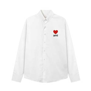 Chemise habillée <span class=keywords><strong>homme</strong></span> Ami Heart coupe ajustée légère et confortable anti-boulochage brodée style Old Money populaire en France à <span class=keywords><strong>Paris</strong></span> - Product Image 3
