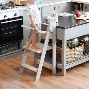 Tour d'apprentissage Montessori en contreplaqué pour cuisine, marchepied pliant et échelle fine pour tout-petits - Product Image 2