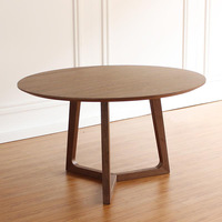 Table à manger ronde en bois massif au design nordique moderne - Durable et écologique, meuble de maison assemblé et peu encombrant