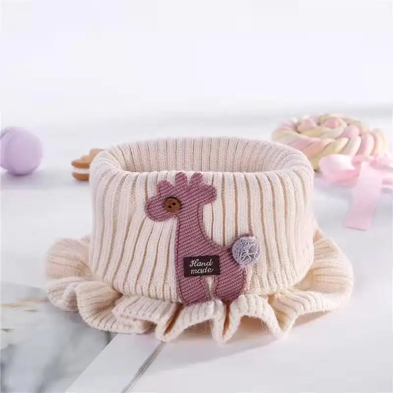 Gran oferta de invierno suave cómodo cálido bufanda Linda caricatura tejer lana cuello polaina cuello bufanda para niños