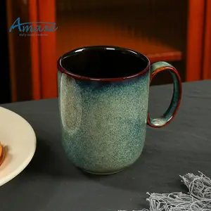 Variegated Reactive Glaze Cheap Office Desktop Stoneware Water Milk Tea Cup Wholesale Bulk Custom Coffee Ceramic Mugs
