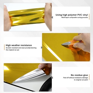 PET-DJ Aesthetic Enhancement Mirror Metail Chrome Film Gold <strong>Color</strong> Changing PVC PET <strong>Vinyl</strong> Wrap PPF - Product Image 4