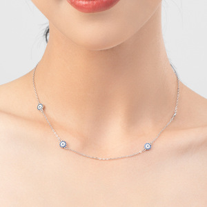 ديدان عين الشيطان همسة ايبوكسي كروس تشوكر همسة يدوية مكعب زركونيا فضي رقبة عين شريرة - Product Image 4