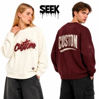 Sweat-shirt col rond en velours épais unisexe 400 GSM coupe classique col côtelé pour superposition automne personnalisable pour ODM