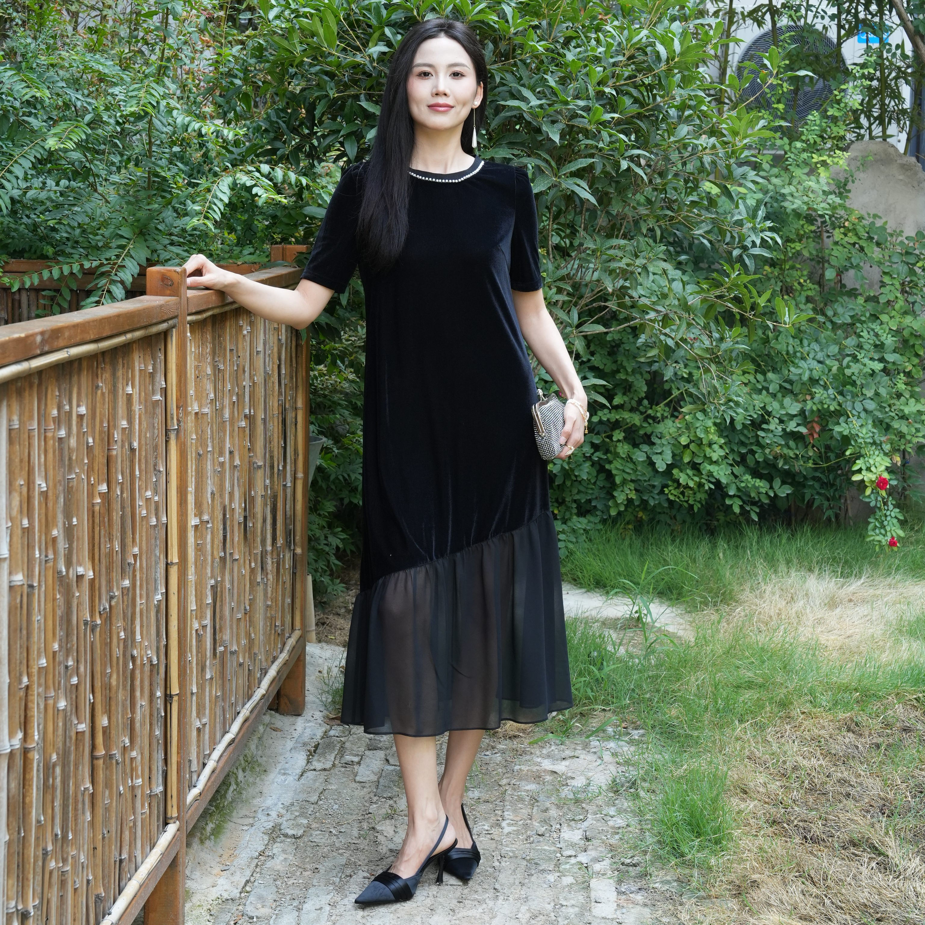 Korean Style T Shirt Dress Loose Cotton Summer Midi