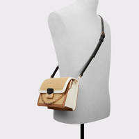 Dernier style de sac à main croisé pour femmes, sacoche à bandoulière carrée portable en polyester PU, sacoche tendance