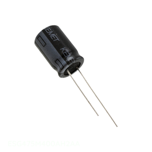 Condensador radial de aluminio de 4.7uF, 20%, 400V, canal del fabricante ESG475M400AH2AA, de montaje a través de orificio. - Product Image 1
