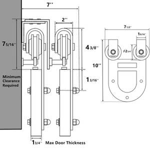 Набор оборудования для обхода двери сарая в форме подковы премиум-класса Стандартный комплект оборудования для одной двери сарая - Product Image 5