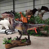 Divertissement pour enfant Dinosaur Ride Animatronic Ride Electric Raptor Coin Operated Dino Ride pour parc d'attractions