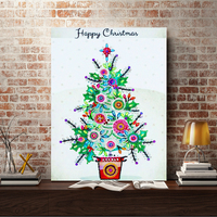 En gros 5D Cristal Diamant Peinture Arbre De Noël Forme Spéciale DIY Nature Morte Unique Arbre De Noël Décoratif Mur Art