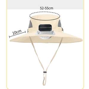 Chapeau de pêcheur pour enfants avec protection <span class=keywords><strong>solaire</strong></span> UV, ventilateur <span class=keywords><strong>solaire</strong></span> à faible consommation d'énergie, couleur personnalisée - Product Image 6