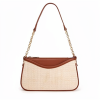 Sac à bandoulière hobo géométrique simple pour femme, mini pochette, sac à main à sangle unique, fermeture éclair, intérieur en polyester multicolore
